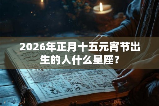 2026年正月十五元宵节出生的人什么星座？