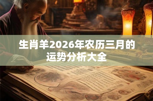 生肖羊2026年农历三月的运势分析大全