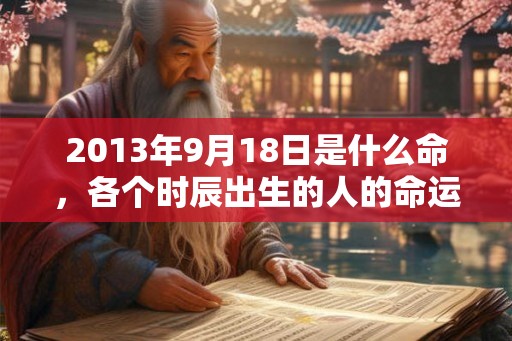 2013年9月18日是什么命，各个时辰出生的人的命运