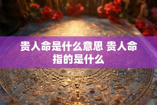 贵人命是什么意思 贵人命指的是什么