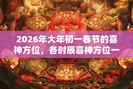 2026年大年初一春节的喜神方位，各时辰喜神方位一览
