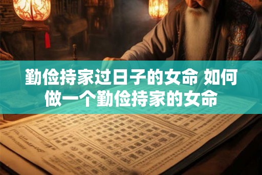 勤俭持家过日子的女命 如何做一个勤俭持家的女命 勤俭持家过日子的女命 如何做一个勤俭持家的女命