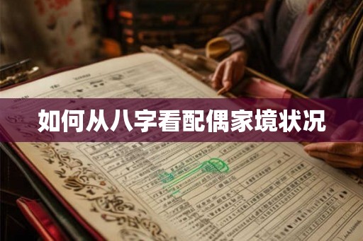 如何从八字看配偶家境状况