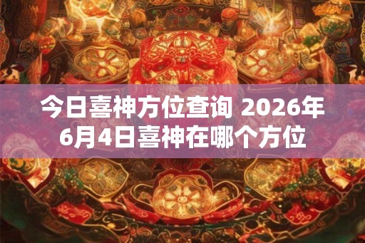 今日喜神方位查询 2026年6月4日喜神在哪个方位