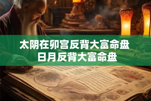 太阴在卯宫反背大富命盘  日月反背大富命盘