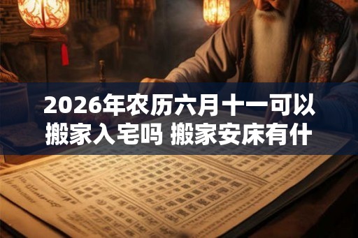 2026年农历六月十一可以搬家入宅吗 搬家安床有什么讲究