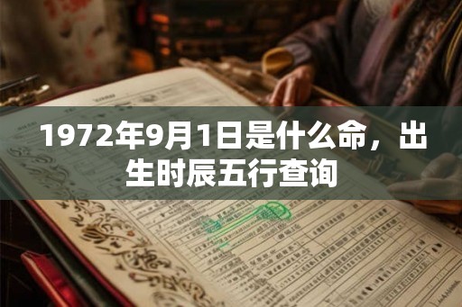 1972年9月1日是什么命，出生时辰五行查询