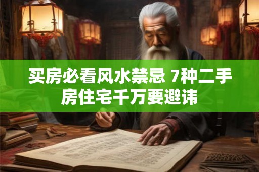 买房必看风水禁忌 7种二手房住宅千万要避讳