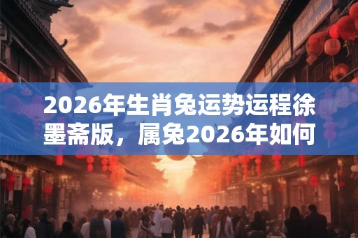 2026年生肖兔运势运程徐墨斋版，属兔2026年如何转运？