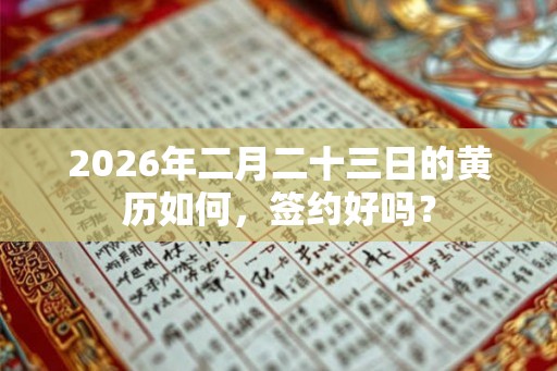 2026年二月二十三日的黄历如何，签约好吗？