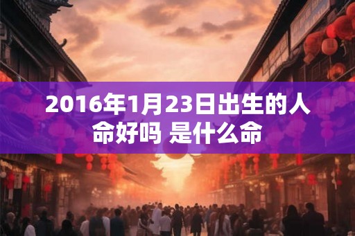 2016年1月23日出生的人命好吗 是什么命