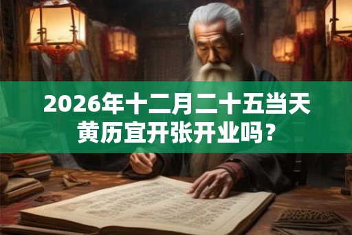 2026年十二月二十五当天黄历宜开张开业吗？