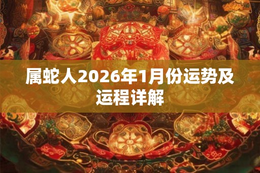 属蛇人2026年1月份运势及运程详解