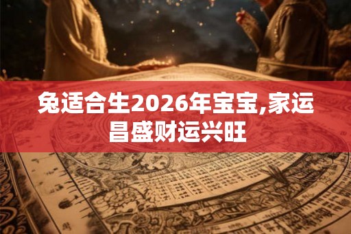 兔适合生2026年宝宝,家运昌盛财运兴旺