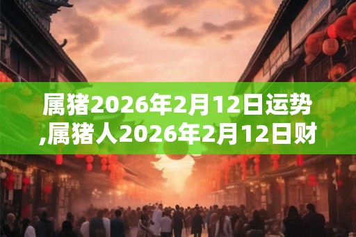 属猪2026年2月12日运势,属猪人2026年2月12日财运,生肖猪2026年2月12日运势