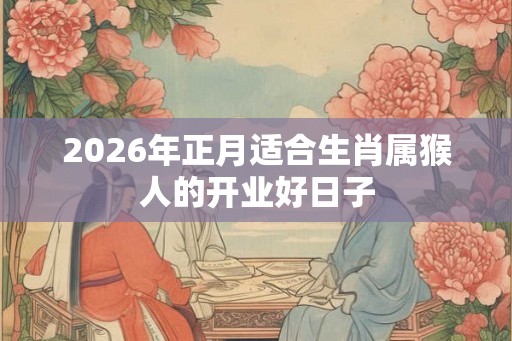 2026年正月适合生肖属猴人的开业好日子