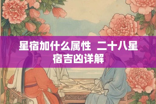 星宿加什么属性  二十八星宿吉凶详解
