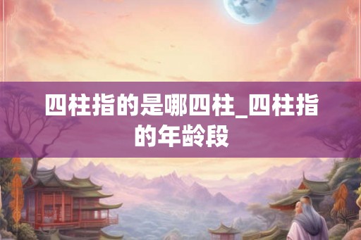 四柱指的是哪四柱_四柱指的年龄段