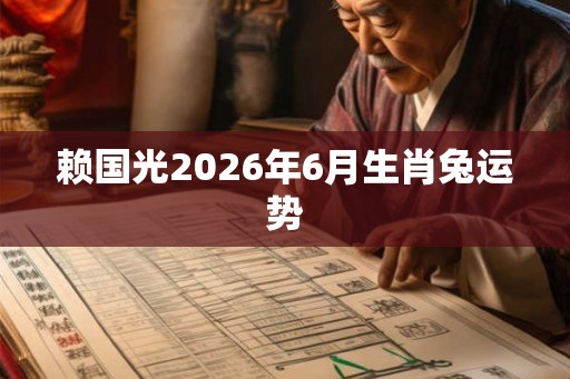 赖国光2026年6月生肖兔运势