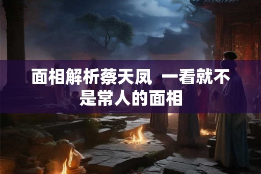 面相解析蔡天凤  一看就不是常人的面相