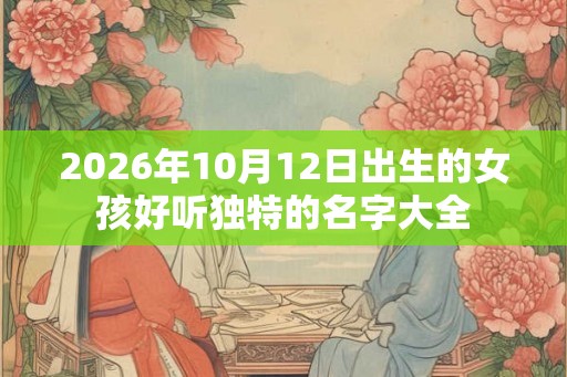 2026年10月12日出生的女孩好听独特的名字大全