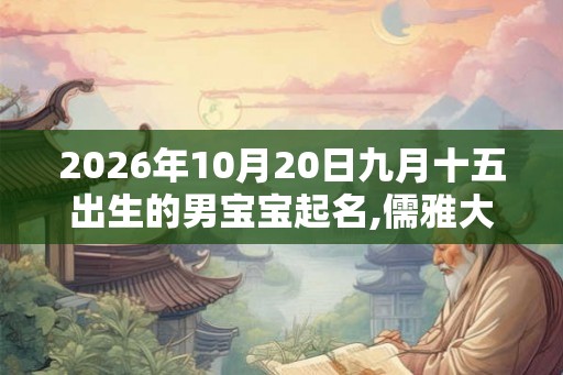 2026年10月20日九月十五出生的男宝宝起名,儒雅大方