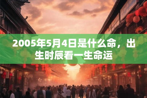 2005年5月4日是什么命，出生时辰看一生命运