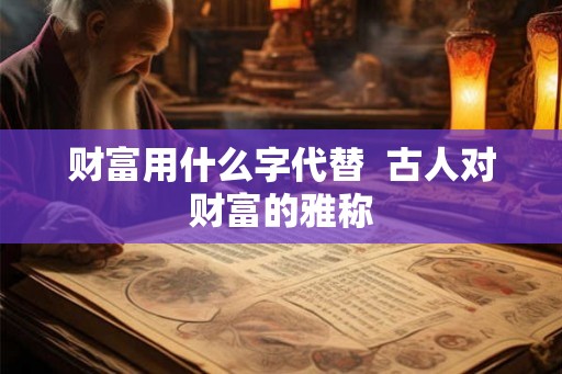 财富用什么字代替  古人对财富的雅称