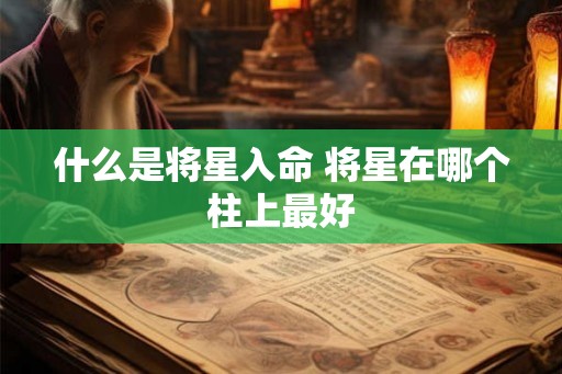 什么是将星入命 将星在哪个柱上最好