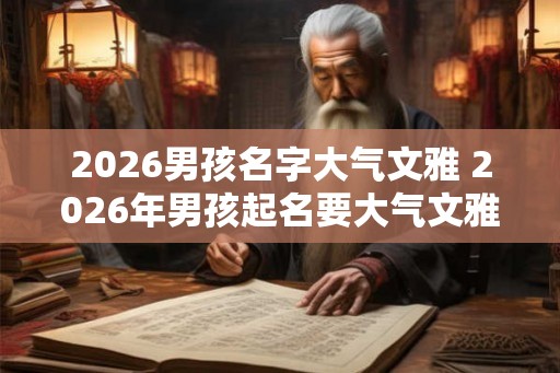 2026男孩名字大气文雅 2026年男孩起名要大气文雅吗 2026男孩名字大气文雅 2026年男孩起名要大气文雅吗