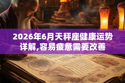 2026年6月天秤座健康运势详解,容易疲惫需要改善