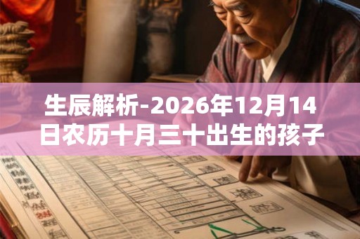生辰解析-2026年12月14日农历十月三十出生的孩子八字起名