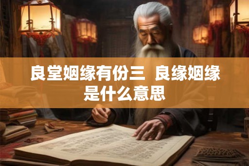良堂姻缘有份三  良缘姻缘是什么意思