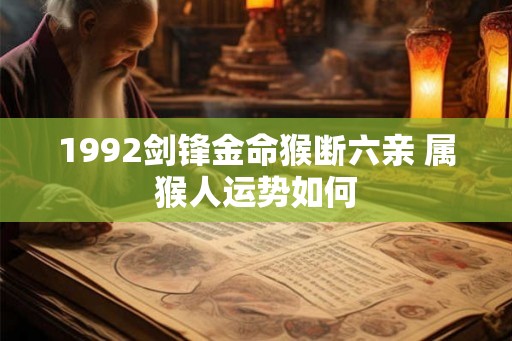 1992剑锋金命猴断六亲 属猴人运势如何