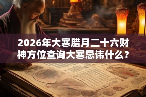 2026年大寒腊月二十六财神方位查询大寒忌讳什么? 2026年大寒腊月二十六财神方位查询大寒忌讳什么?
