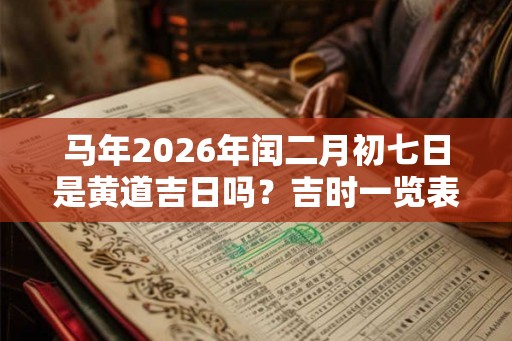 马年2026年闰二月初七日是黄道吉日吗?吉时一览表 马年2026年闰二月初七日是黄道吉日吗?吉时一览表