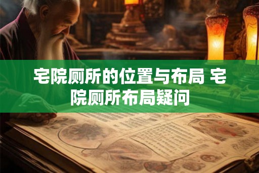 宅院厕所的位置与布局 宅院厕所布局疑问