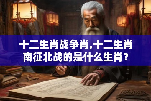 十二生肖战争肖,十二生肖南征北战的是什么生肖？