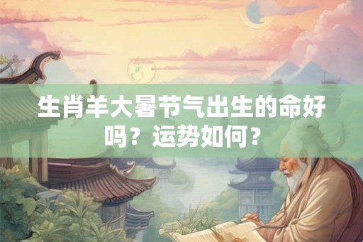 生肖羊大暑节气出生的命好吗？运势如何？