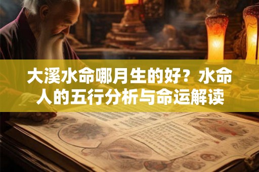 大溪水命哪月生的好？水命人的五行分析与命运解读