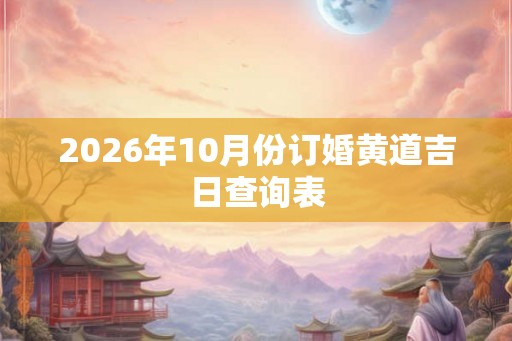 2026年10月份订婚黄道吉日查询表