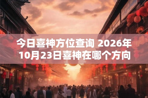 今日喜神方位查询 2026年10月23日喜神在哪个方向