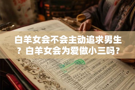 白羊女会不会主动追求男生？白羊女会为爱做小三吗？