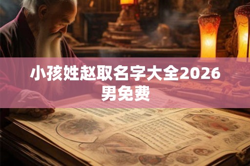 小孩姓赵取名字大全2026男免费 小孩姓赵取名字大全2026男免费