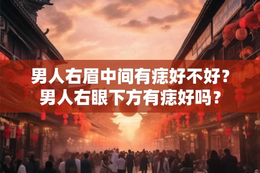 男人右眉中间有痣好不好？男人右眼下方有痣好吗？