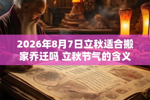 2026年8月7日立秋适合搬家乔迁吗 立秋节气的含义