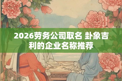 2026劳务公司取名 卦象吉利的企业名称推荐