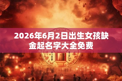2026年6月2日出生女孩缺金起名字大全免费