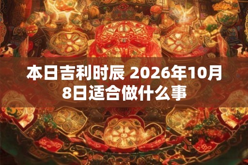本日吉利时辰 2026年10月8日适合做什么事