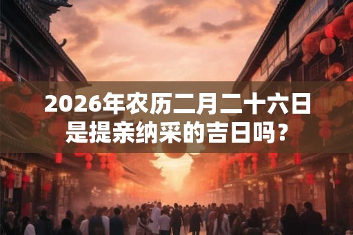 2026年农历二月二十六日是提亲纳采的吉日吗？